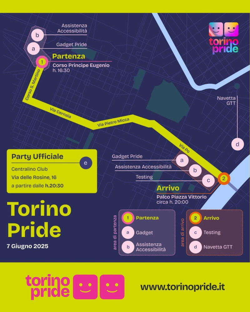 Mappa Torino Pride 2025